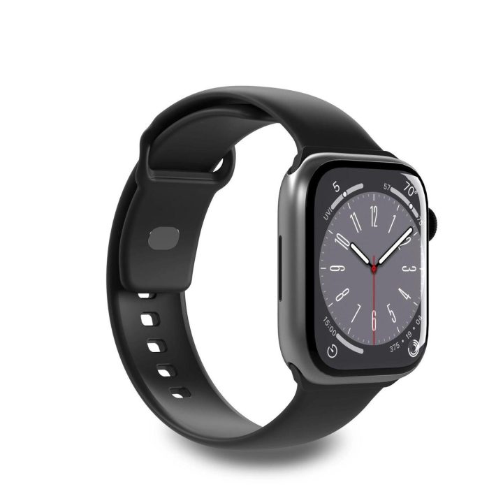 silikono dirželis Apple Watch“ 42 / 44 / 45 / 49 mm – juodos spalvos