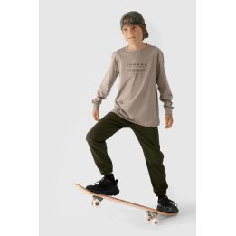 laisvalaikio kelnės su guma Jogger 4F Chaki spalvos