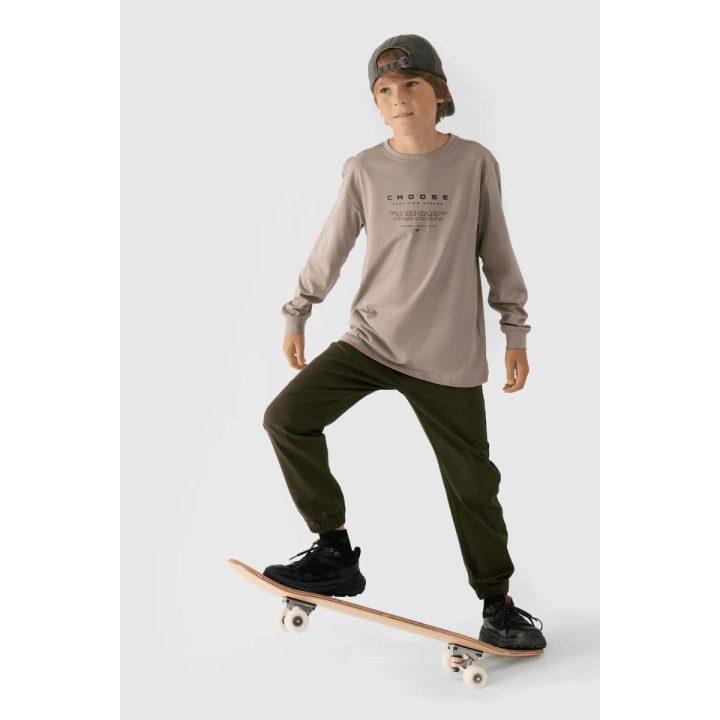 laisvalaikio kelnės su guma Jogger 4F Chaki spalvos