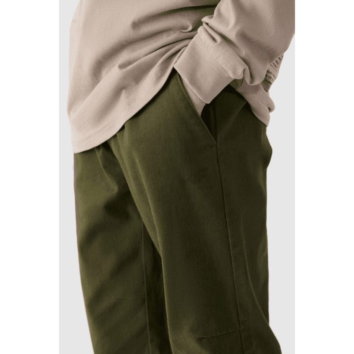 laisvalaikio kelnės su guma Jogger 4F Chaki spalvos