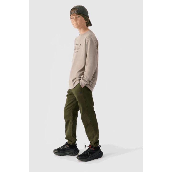 laisvalaikio kelnės su guma Jogger 4F Chaki spalvos