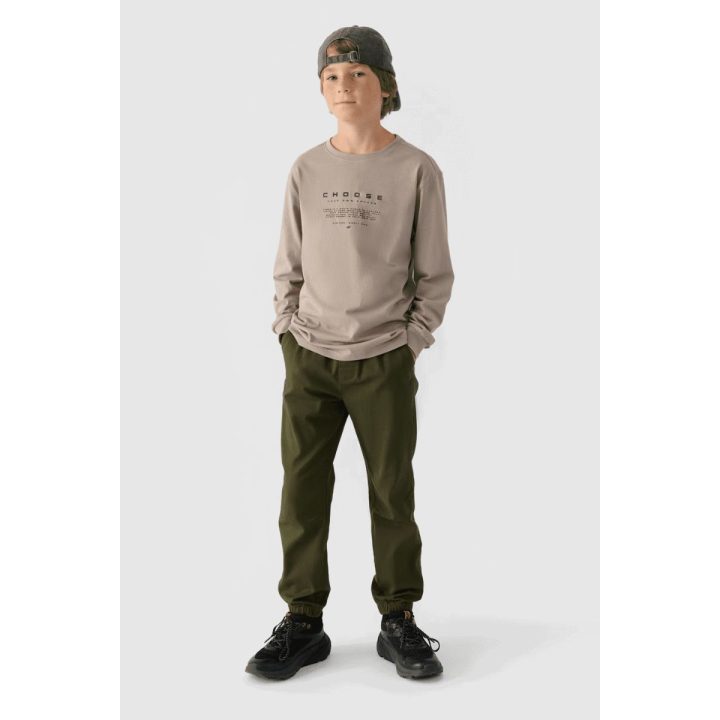 laisvalaikio kelnės su guma Jogger 4F Chaki spalvos