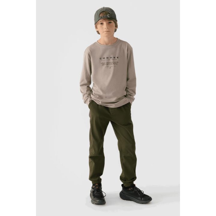 laisvalaikio kelnės su guma Jogger 4F Chaki spalvos