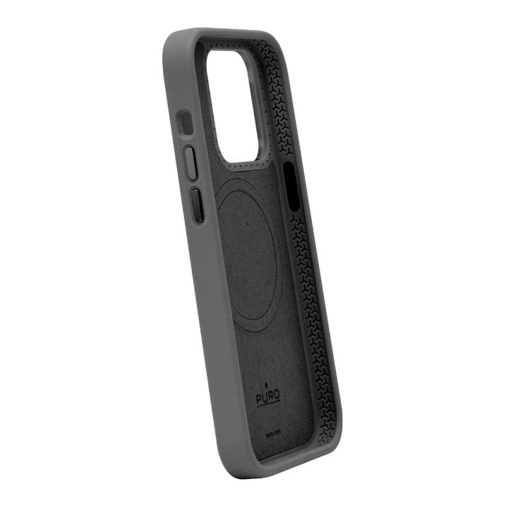 Puro Icon Mag Pro MagSafe silikoninis dėklas skirtas iPhone 15 Pro - juodas