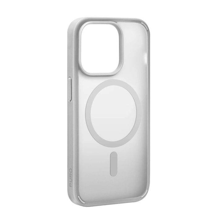 Puro Gradient MagSafe silikoninis dėklas iPhone 15 Pro - sidabrinis