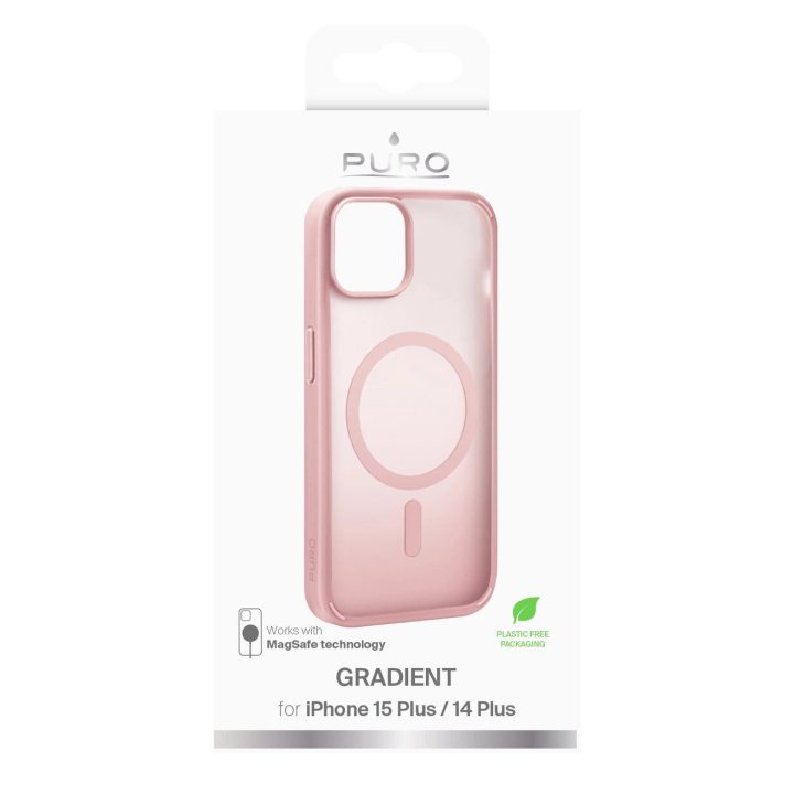 Puro Gradient MagSafe“ silikoninis dėklas iPhone 15 Plus“ – rožinis