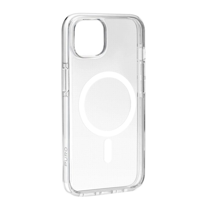 Puro Lite Mag Pro MagSafe silikoninis dėklas iPhone 15 telefonui - transparentinis