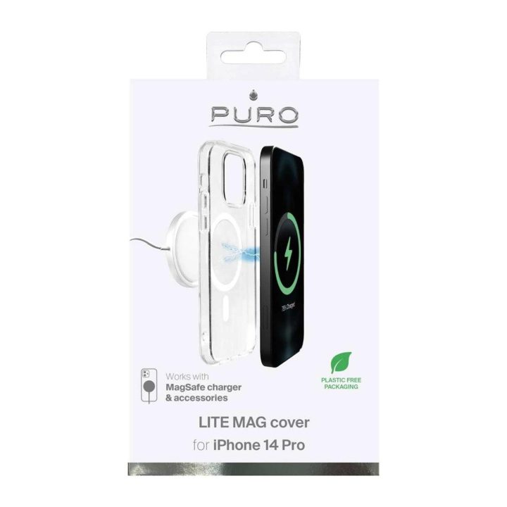 Puro Lite Mag MagSafe silikoninis dėklas iPhone 14 Pro“ - skaidrus