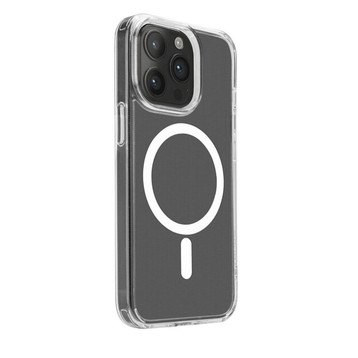 LITE MAG PRO“ apsauginis dėklas (PC+TPU+TPE) su integruotais magnetais iPhone 15 Pro“, baltas