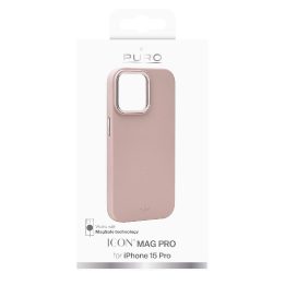 Puro Icon Mag Pro MagSafe silikoninis dėklas iPhone 15 Pro“ - rožinis