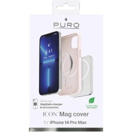 Puro Icon Mag“ MagSafe“ silikoninis dėklas iPhone 14 Pro Max“ – rausva
