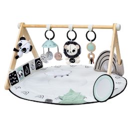kūdikio gimnastikos kilimėlis su statyvu DECOR LUXE juodos ir baltos spalvos