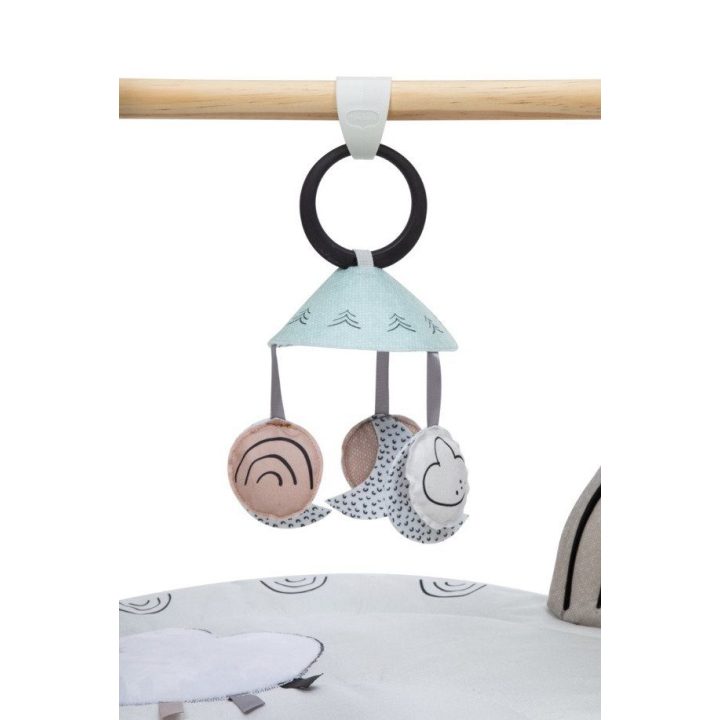 kūdikio gimnastikos kilimėlis su statyvu DECOR LUXE juodos ir baltos spalvos