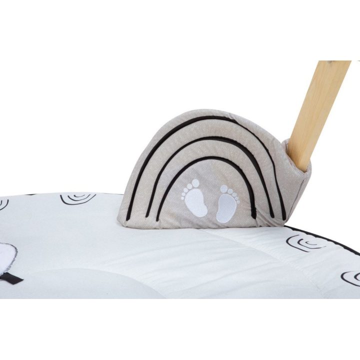 kūdikio gimnastikos kilimėlis su statyvu DECOR LUXE juodos ir baltos spalvos