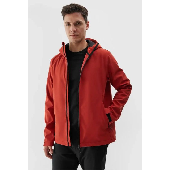 Vyriška 4F“ raudona softshell striukė su gobtuvu
