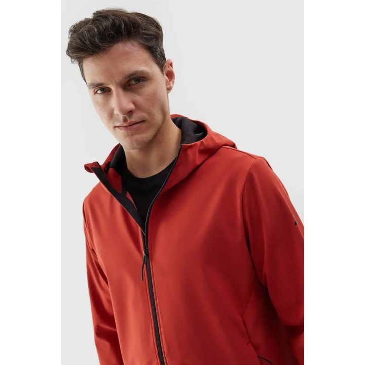 Vyriška 4F“ raudona softshell striukė su gobtuvu