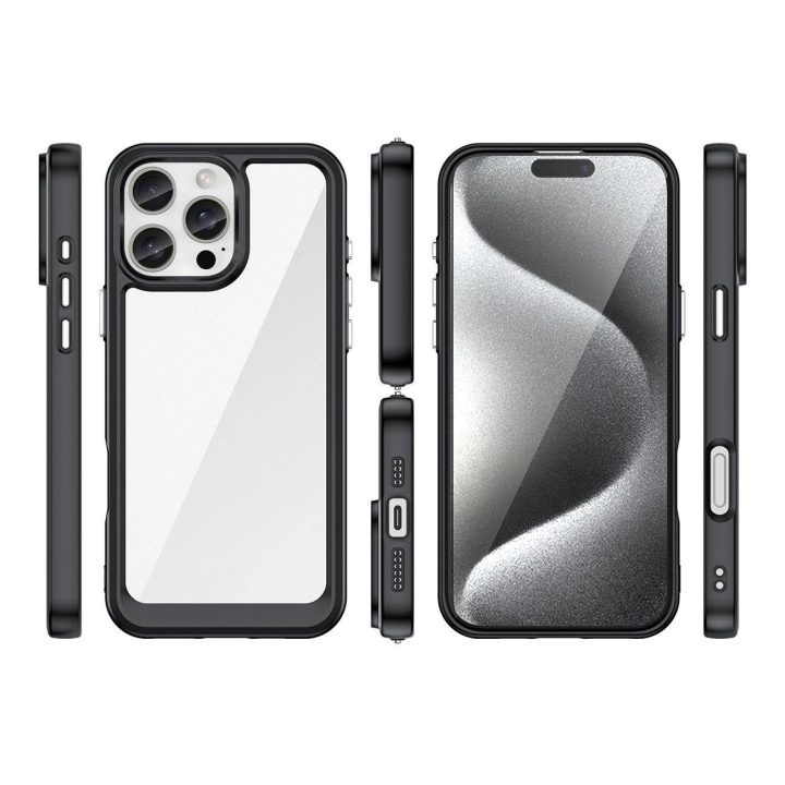 Outer Space“ dėklas su gelio rėmeliu iPhone 16 Pro“ – juodas