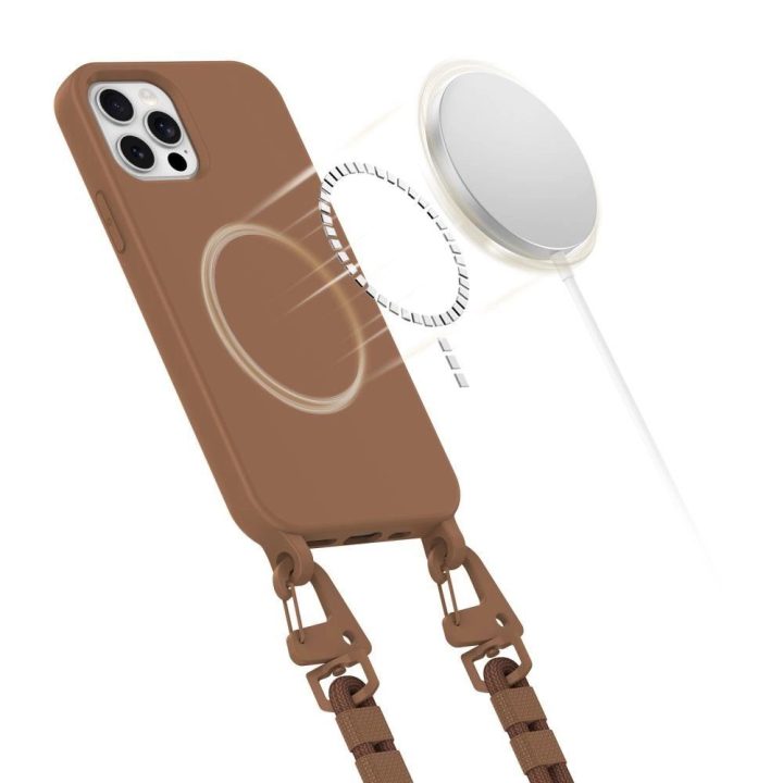 MagNecklace MagSafe dėklas skirtas iPhone 12 / 12 Pro – rudas