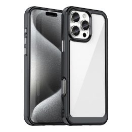 Juodos spalvos Outer Space“ dėklas su gelio rėmeliu iPhone 16 Pro Max“