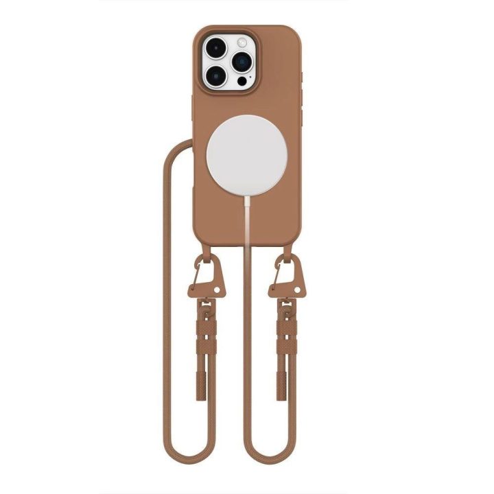 MagNecklace MagSafe dėklas iPhone 16 Pro Max telefonui – rudos spalvos