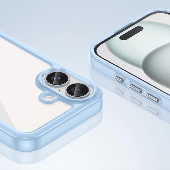 Kosmoso dėklas su gelio rėmu iPhone 16 Plus - mėlynas