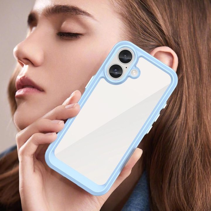 Kosmoso dėklas su gelio rėmu iPhone 16 Plus - mėlynas