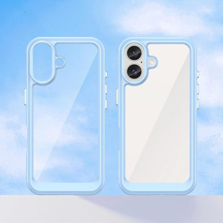Kosmoso dėklas su gelio rėmu iPhone 16 Plus - mėlynas