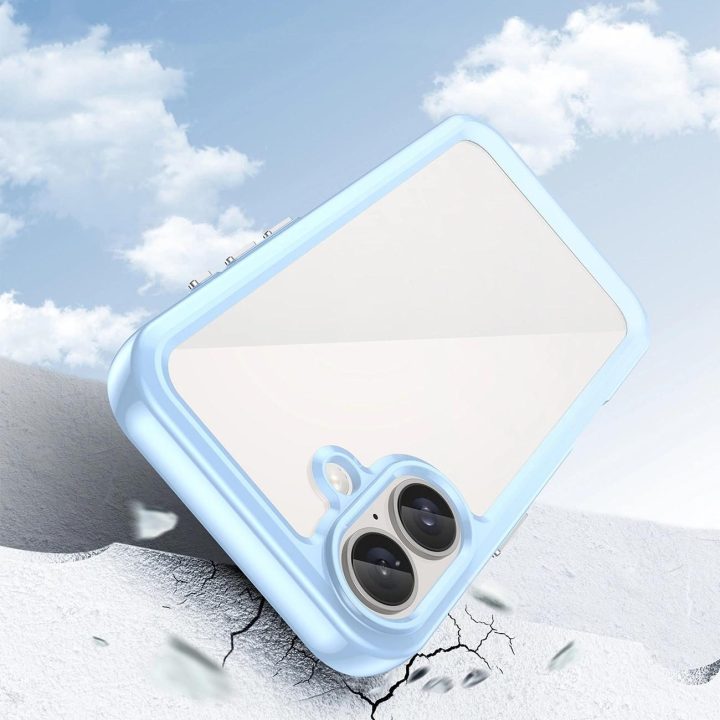 Kosmoso dėklas su gelio rėmu iPhone 16 Plus - mėlynas