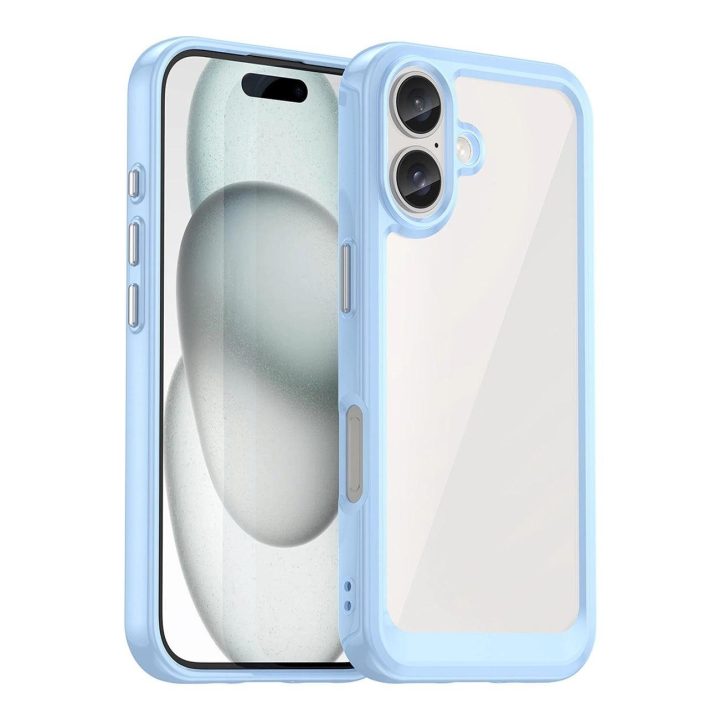 Kosmoso dėklas su gelio rėmu iPhone 16 Plus - mėlynas