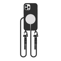 MagNecklace“ MagSafe“ dėklas iPhone 12“ / 12 Pro“ - juoda