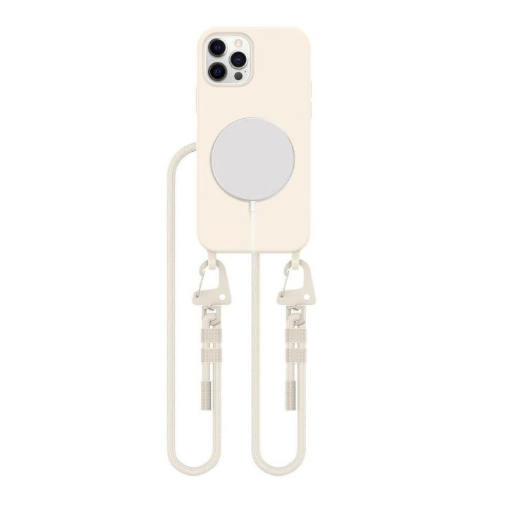 MagNecklace“ MagSafe“ dėklas iPhone 12“ / 12 Pro“ – smėlio spalvos