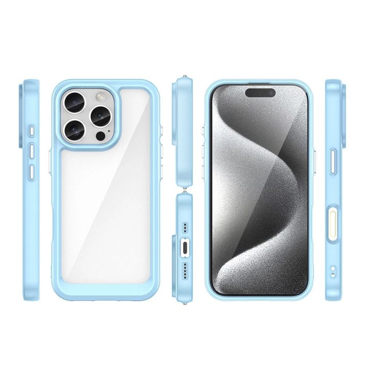 Kosmoso dėklas su gelio rėmu iPhone 16 Pro“ – mėlynas