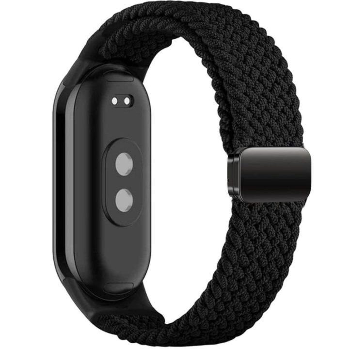 dirželis NylonMag Xiaomi Smart Band 8 / 9 / NFC juostai – juodas