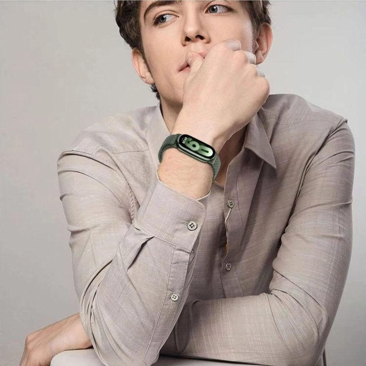 dirželis NylonMag Xiaomi Smart Band 8 / 9 / NFC juostai – juodas
