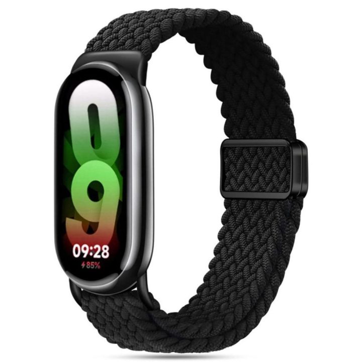 dirželis NylonMag Xiaomi Smart Band 8 / 9 / NFC juostai – juodas