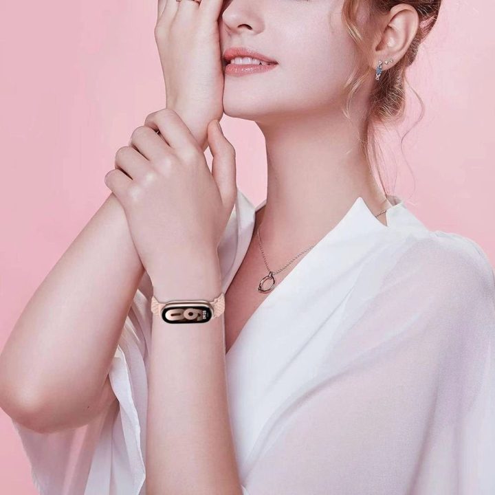 “ NylonMag“ dirželis Xiaomi Smart Band 8“ / 9 / NFC – smėlio spalvos