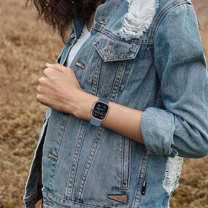 “ nailoninė apyrankė Apple Watch“ 6 / 7 / 8 / 9 / 10 / SE / Ultra 1 / 2 (44 / 45 / 46 / 49 MM) – smėlinė