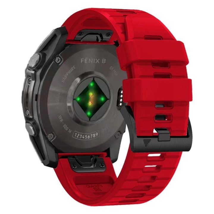 Silicone Line Apyrankė Garmin Fenix 5X / 5X Plus / 6X / 6X Pro / 7X / 8 (51 mm) - Raudonas