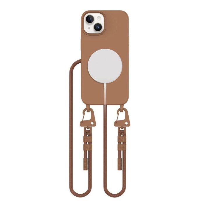 MagNecklace MagSafe dėklas iPhone 15 telefonui – rudas