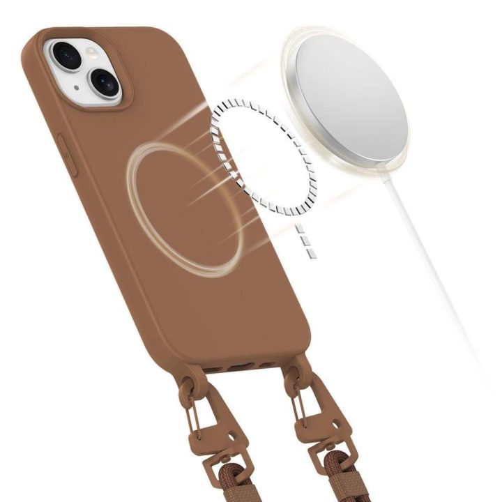 MagNecklace MagSafe dėklas iPhone 15 telefonui – rudas