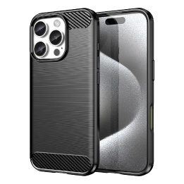 Carbon Case for iPhone 16 Pro Max“ silikoninis dėklas – juoda spalva