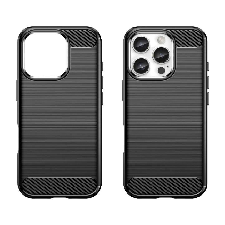 Carbon Case for iPhone 16 Pro Max“ silikoninis dėklas – juoda spalva