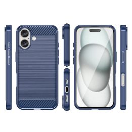 Karboninis dėklas iPhone 16 silikoninis dėklas – mėlynas