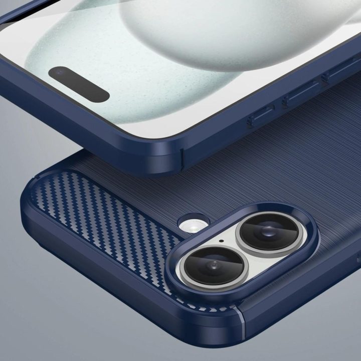Karboninis dėklas iPhone 16 silikoninis dėklas – mėlynas