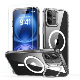 dėklas + grūdintas stiklas iPhone 16 PLUS“ - skaidrus
