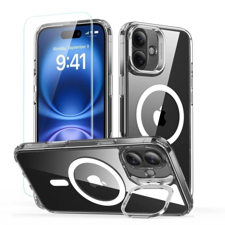 dėklas + grūdintas stiklas iPhone 16 PLUS“ - skaidrus