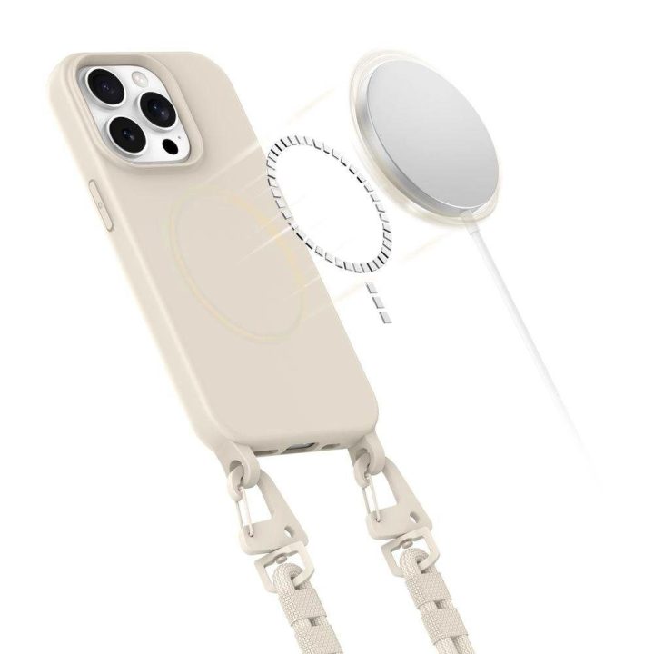 MagSafe iPhone 15 Pro dėklas – smėlio spalvos