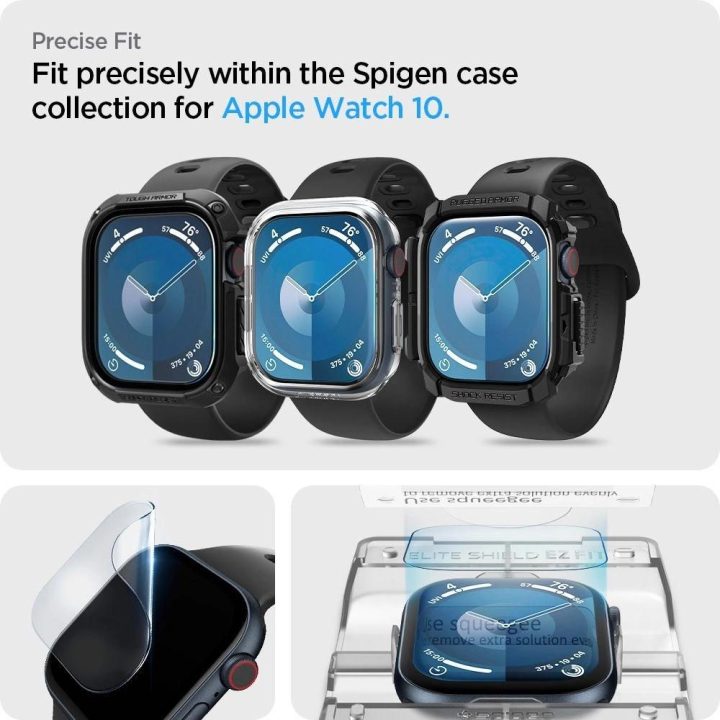 hibridinis stiklas 2 PAKUOTĖS Apple Watch 10“ (46 MM) skaidrus