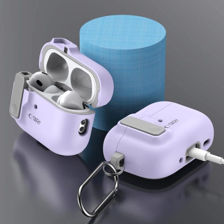 Case su karabinu Apple AirPods Pro 1 / 2 - Violetinė