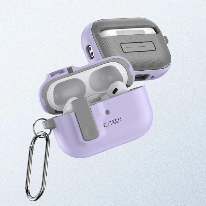 Case su karabinu Apple AirPods Pro 1 / 2 - Violetinė